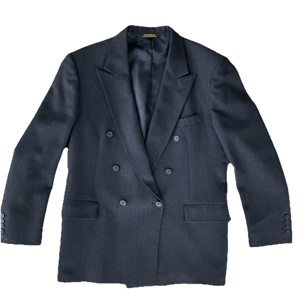 Embassy Square Richman Brothers Suit Blazer Sz 42 Men 100% Wool Navy Made in USA